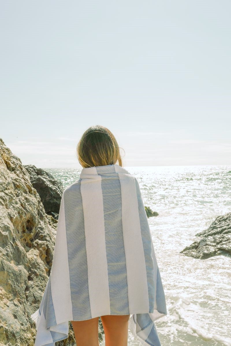 Terry Stripe Towel - Maliblue